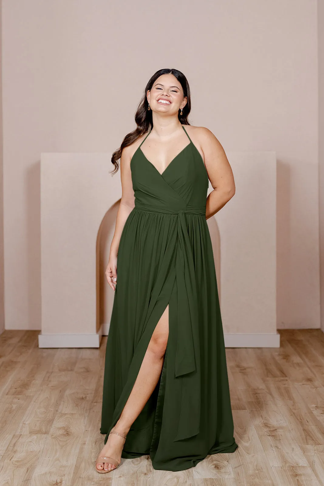 Hannah Chiffon Faux Wrap Dress | Made To Order