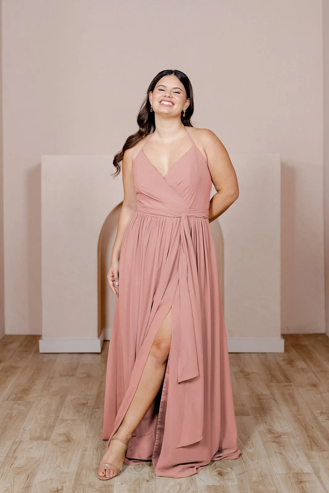 Hannah Chiffon Faux Wrap Dress | Made To Order