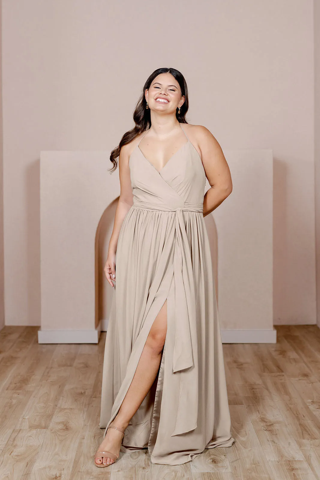Hannah Chiffon Faux Wrap Dress | Made To Order