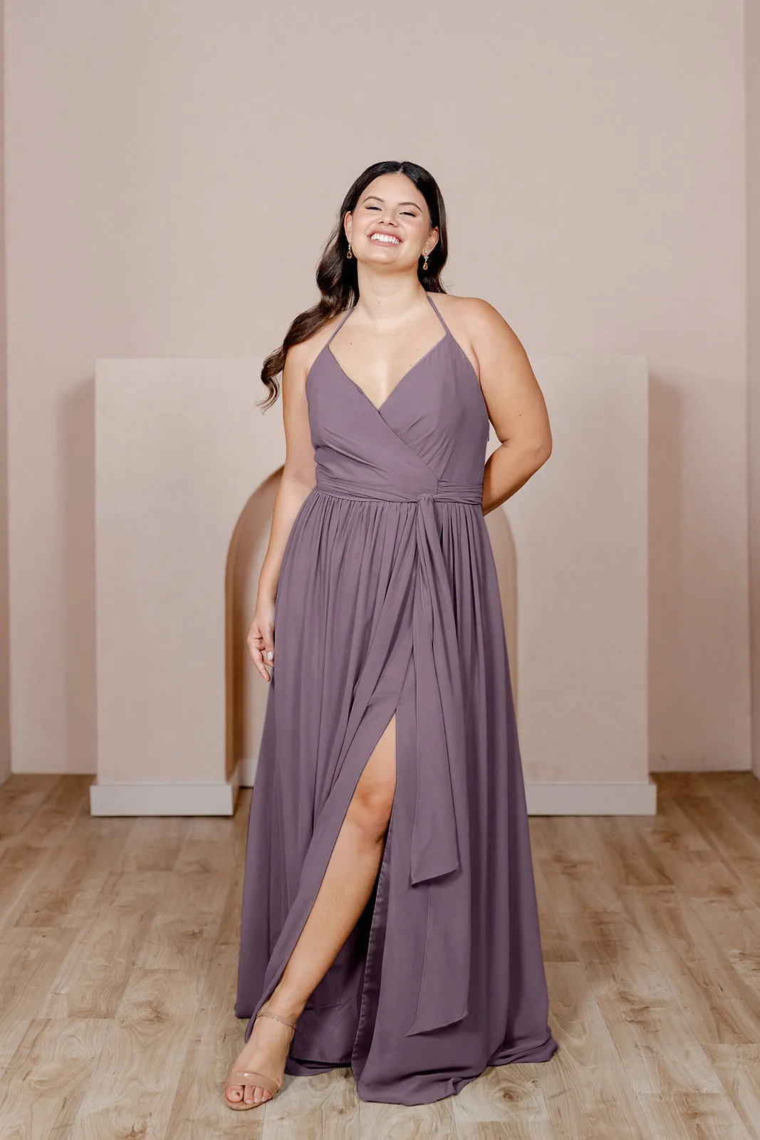 Hannah Chiffon Faux Wrap Dress | Made To Order