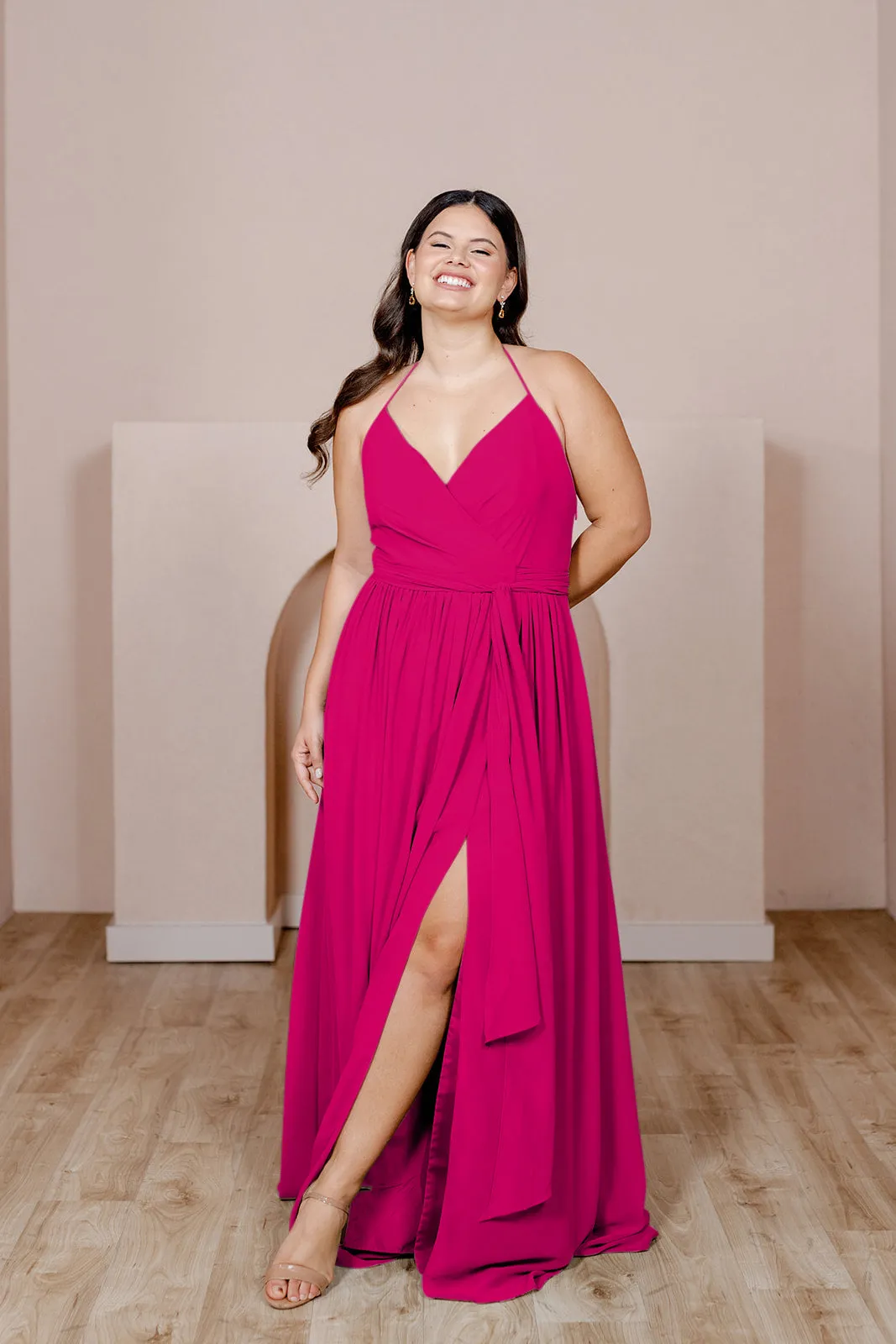 Hannah Chiffon Faux Wrap Dress | Made To Order