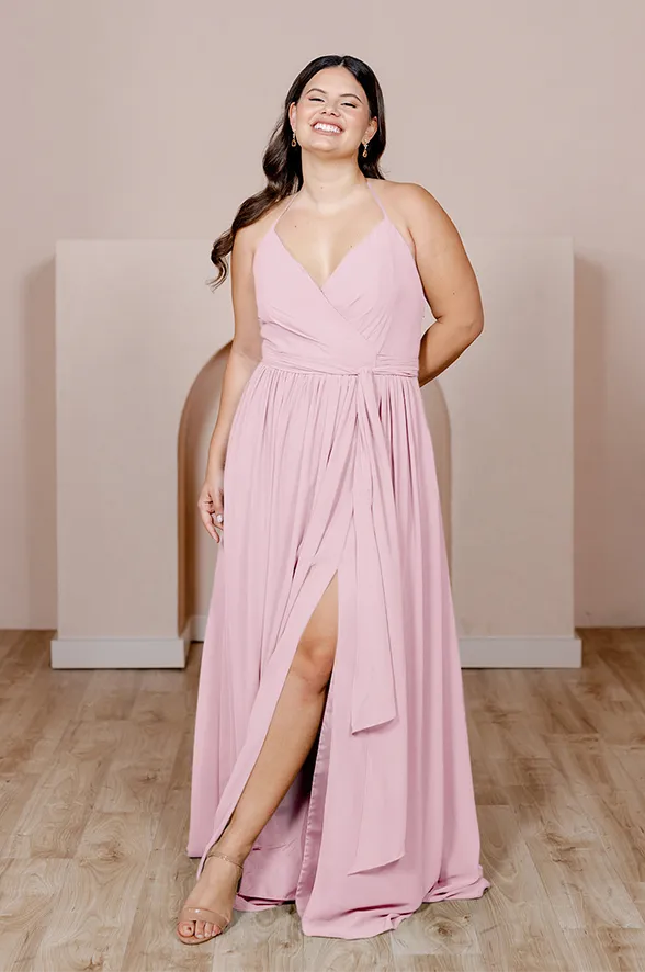Hannah Chiffon Faux Wrap Dress | Made To Order