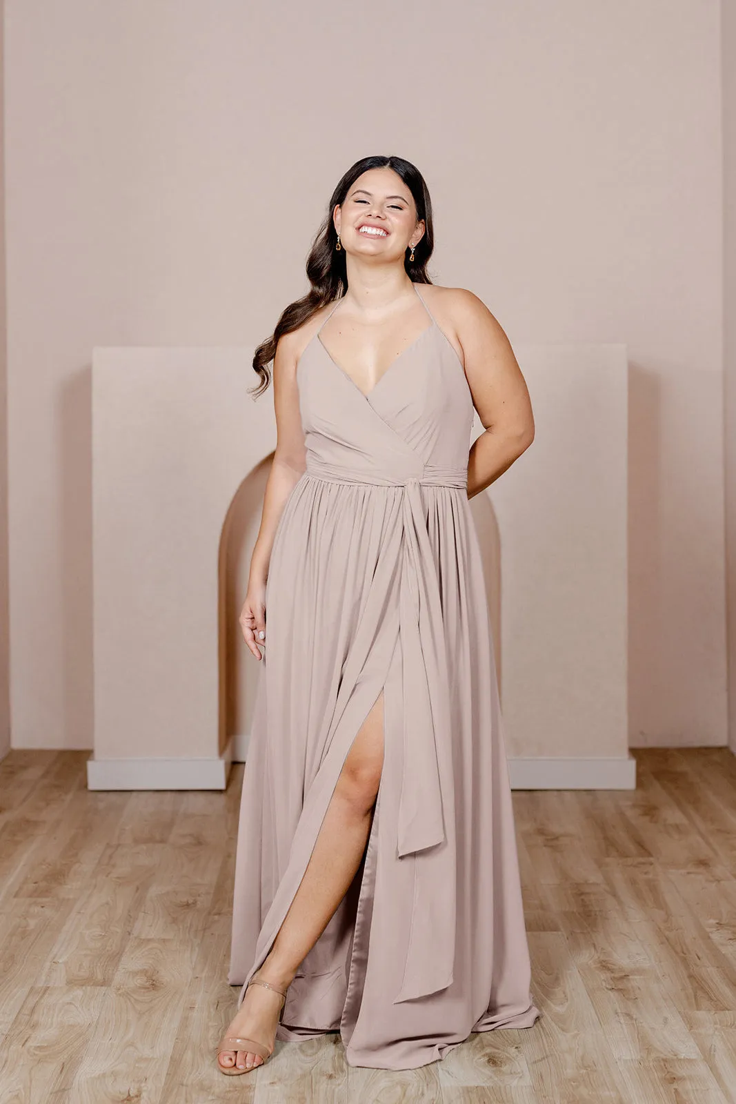 Hannah Chiffon Faux Wrap Dress | Made To Order