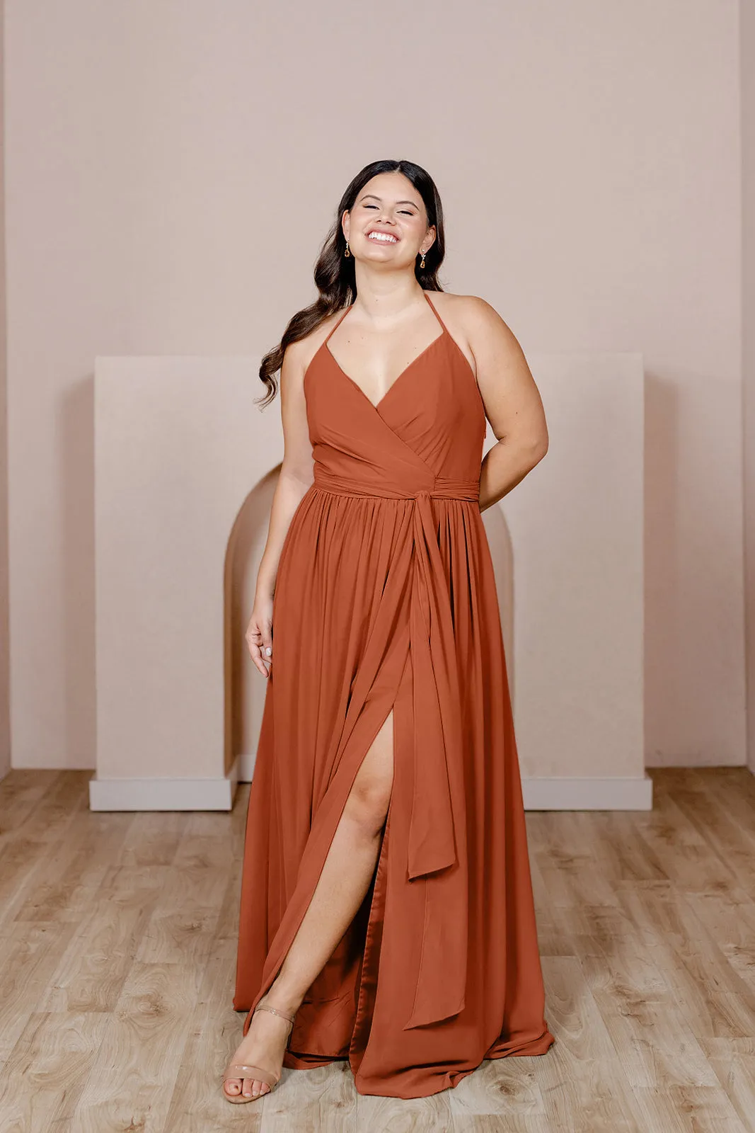 Hannah Chiffon Faux Wrap Dress | Made To Order