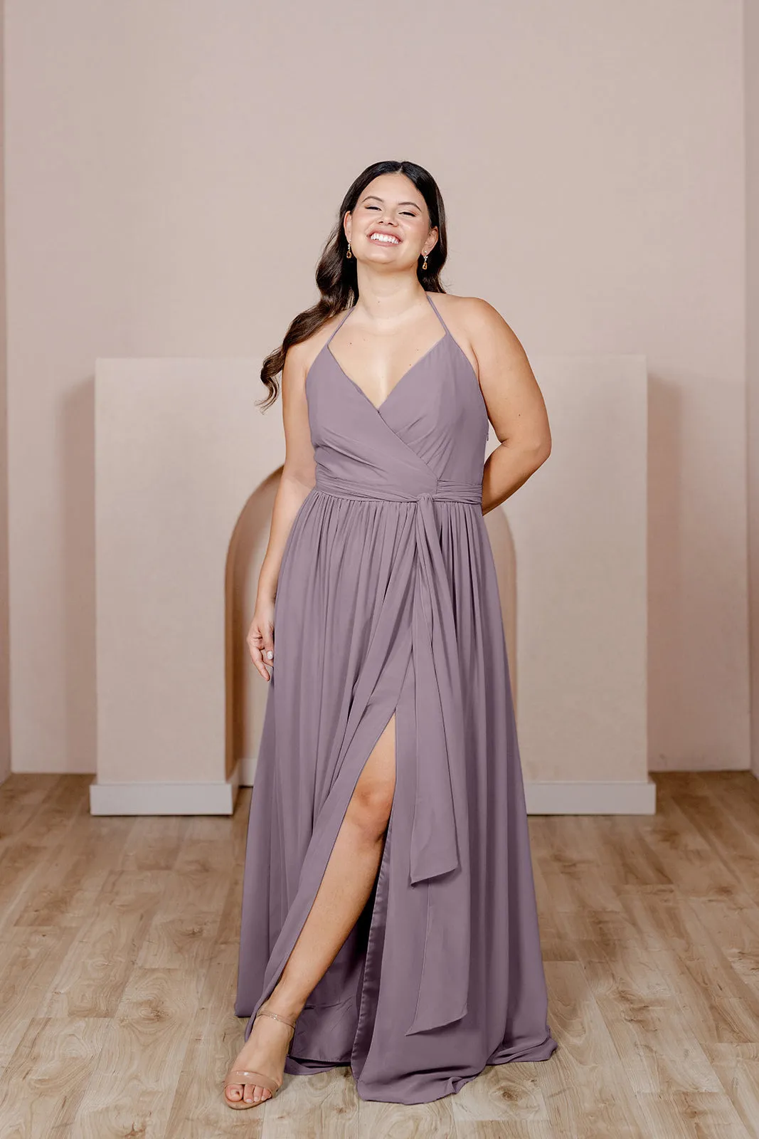 Hannah Chiffon Faux Wrap Dress | Made To Order
