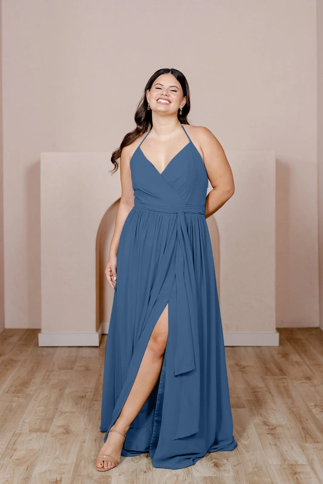 Hannah Chiffon Faux Wrap Dress | Made To Order