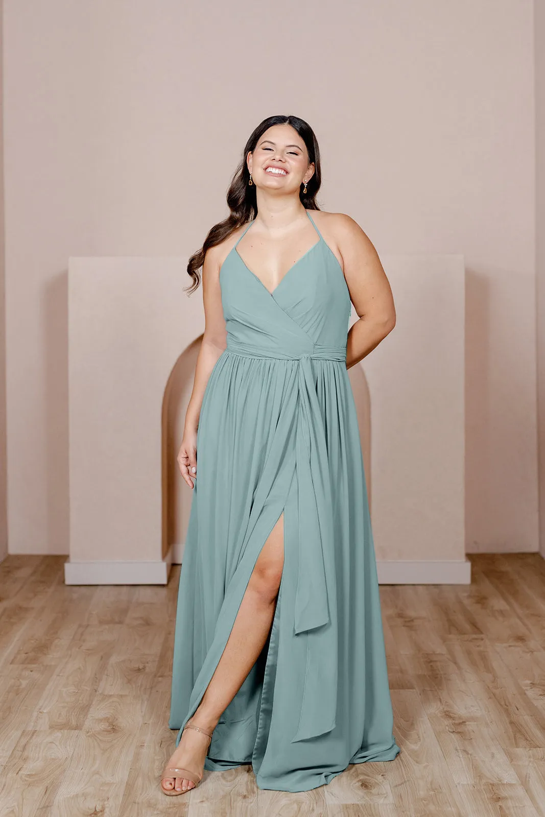 Hannah Chiffon Faux Wrap Dress | Made To Order
