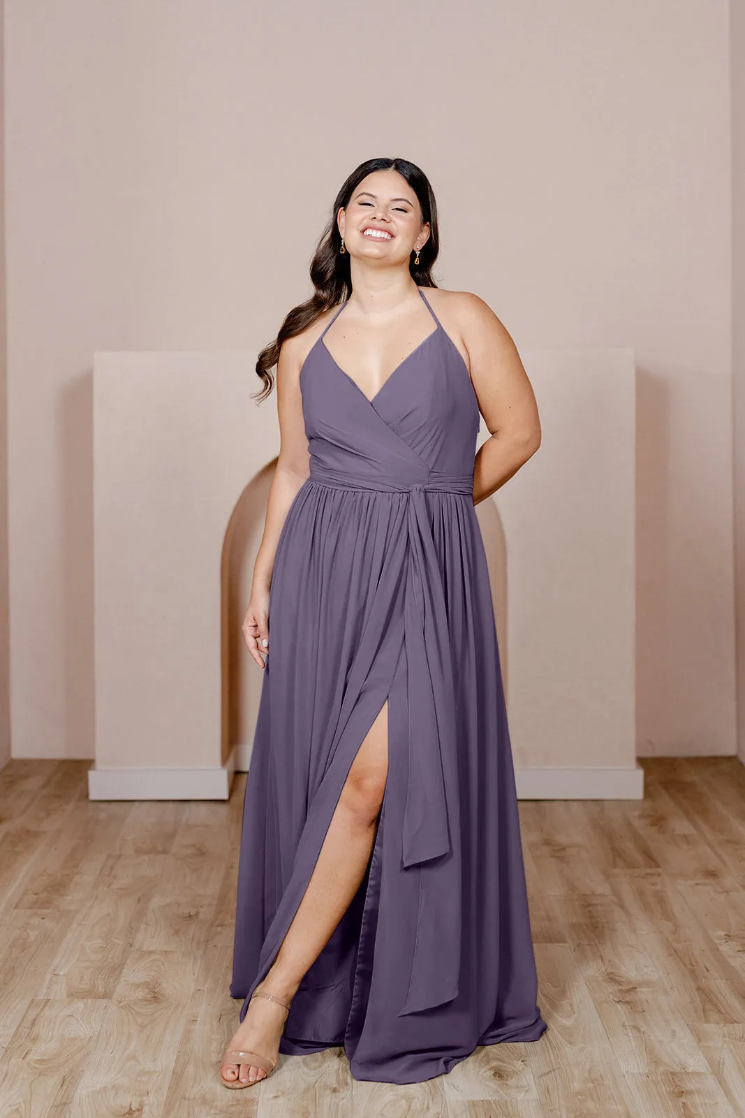 Hannah Chiffon Faux Wrap Dress | Made To Order