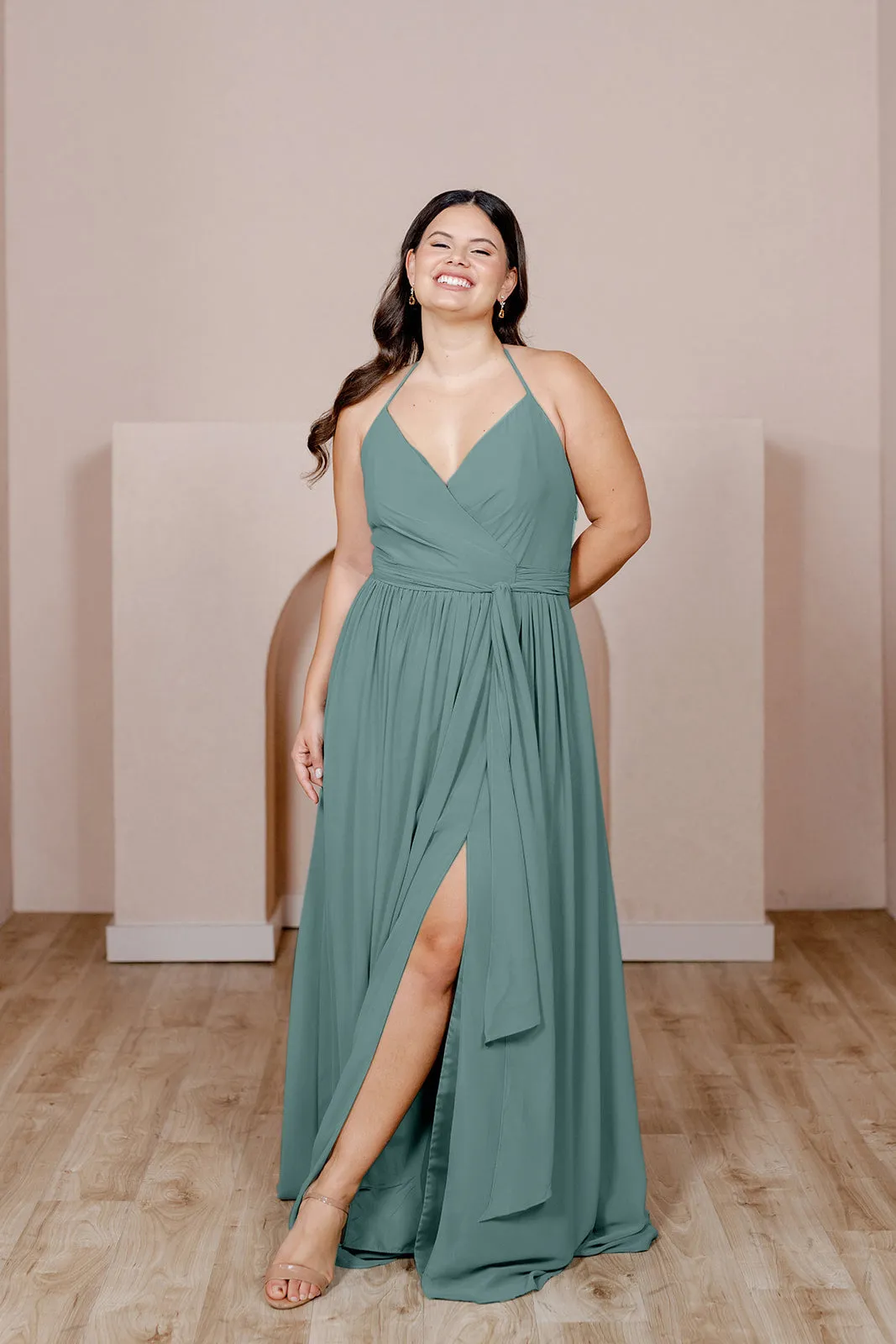 Hannah Chiffon Faux Wrap Dress | Made To Order