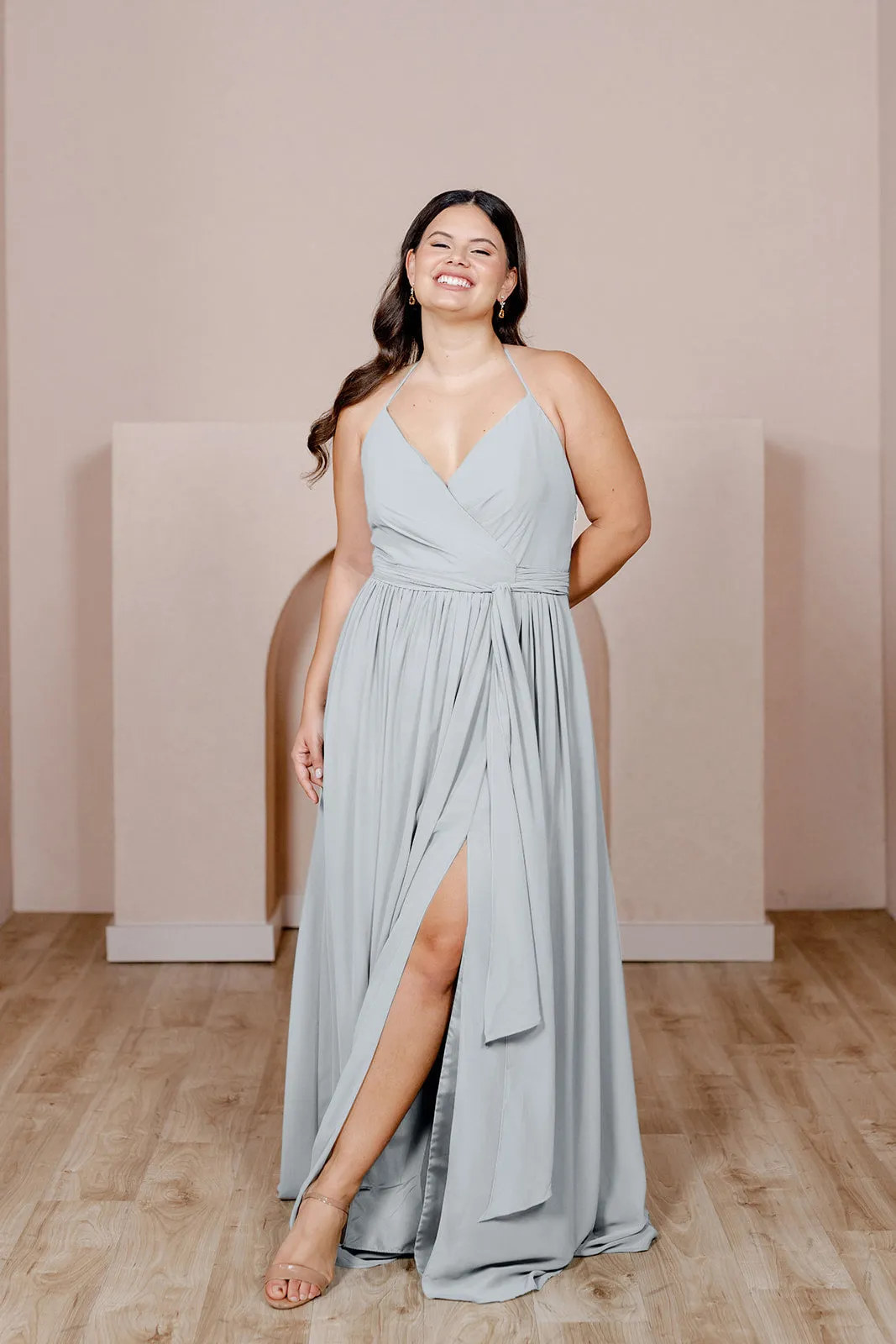 Hannah Chiffon Faux Wrap Dress | Made To Order