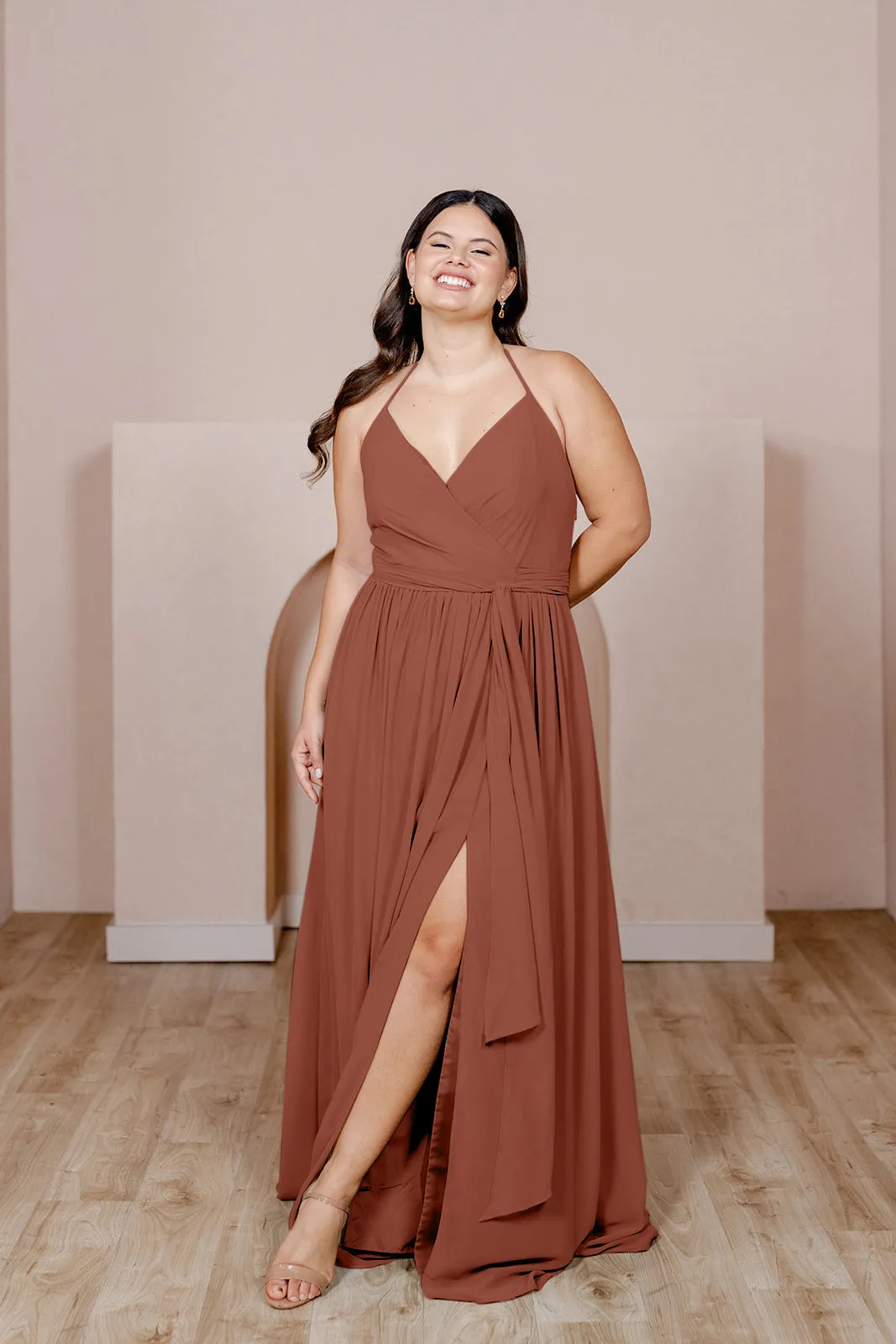 Hannah Chiffon Faux Wrap Dress | Made To Order