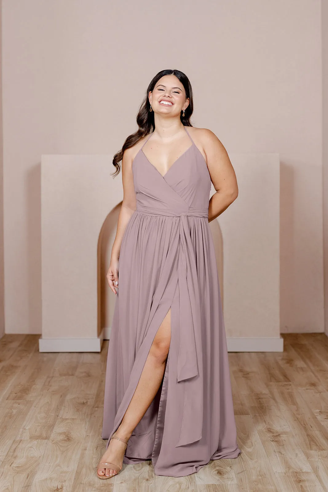 Hannah Chiffon Faux Wrap Dress | Made To Order