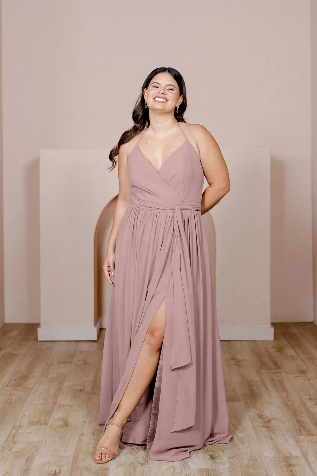 Hannah Chiffon Faux Wrap Dress | Made To Order