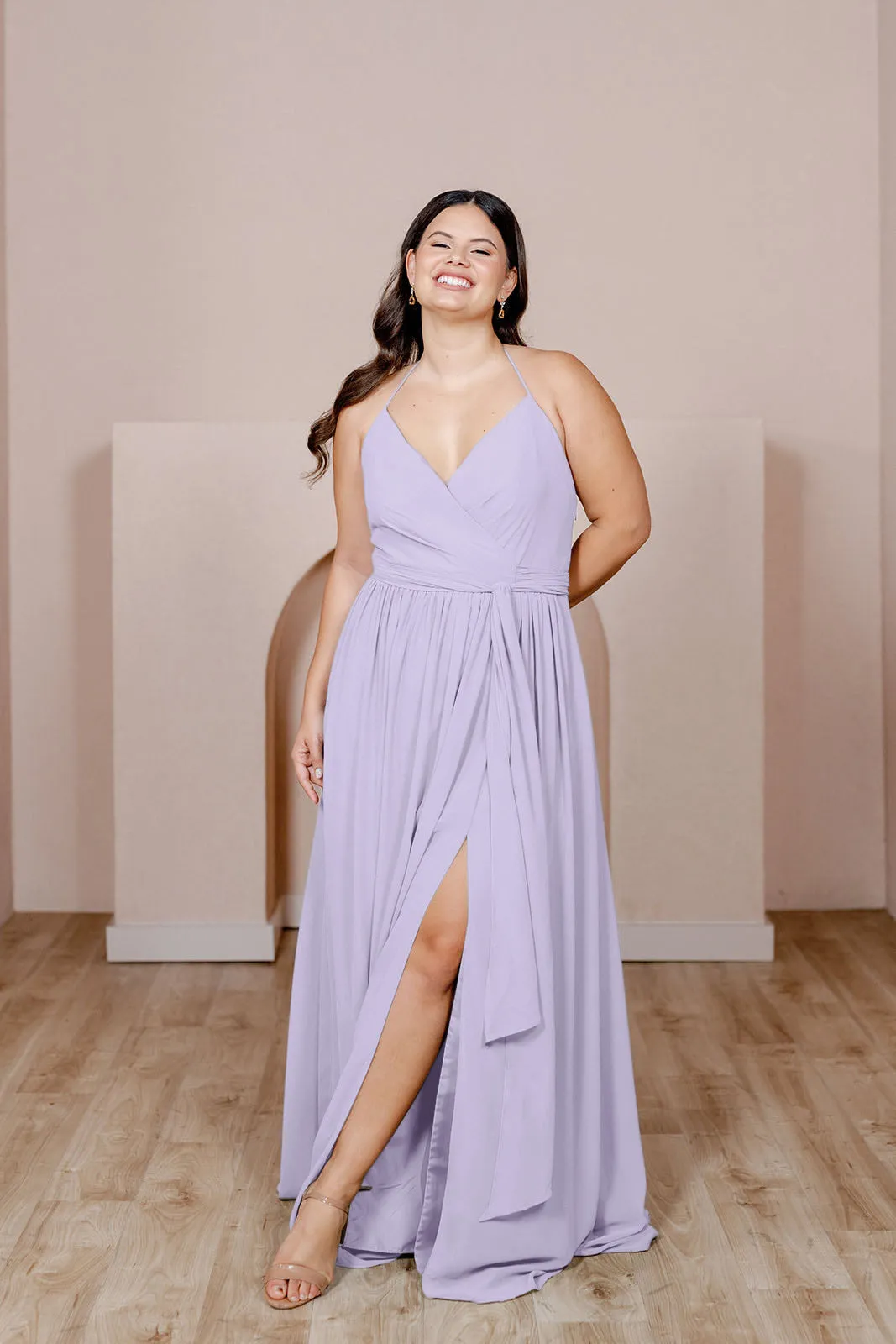 Hannah Chiffon Faux Wrap Dress | Made To Order