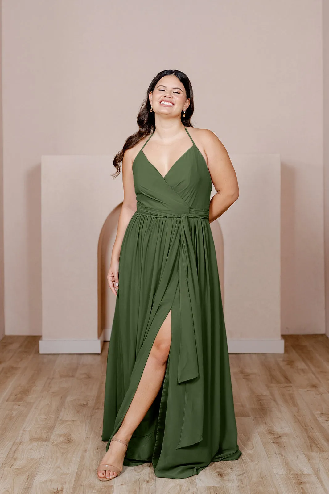 Hannah Chiffon Faux Wrap Dress | Made To Order