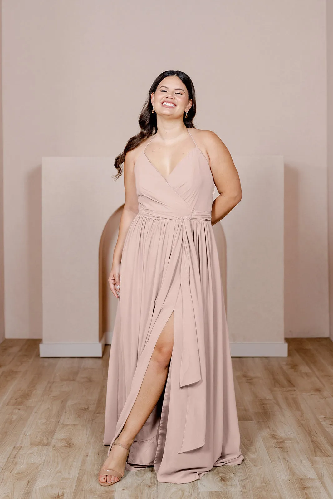 Hannah Chiffon Faux Wrap Dress | Made To Order