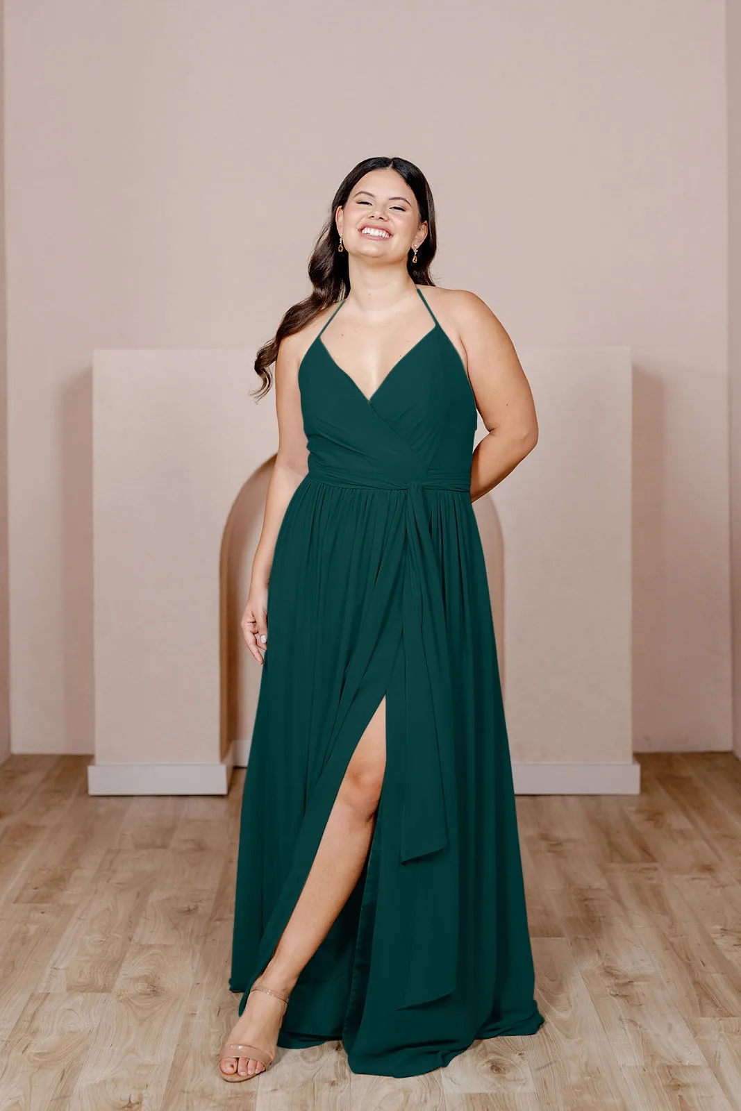 Hannah Chiffon Faux Wrap Dress | Made To Order