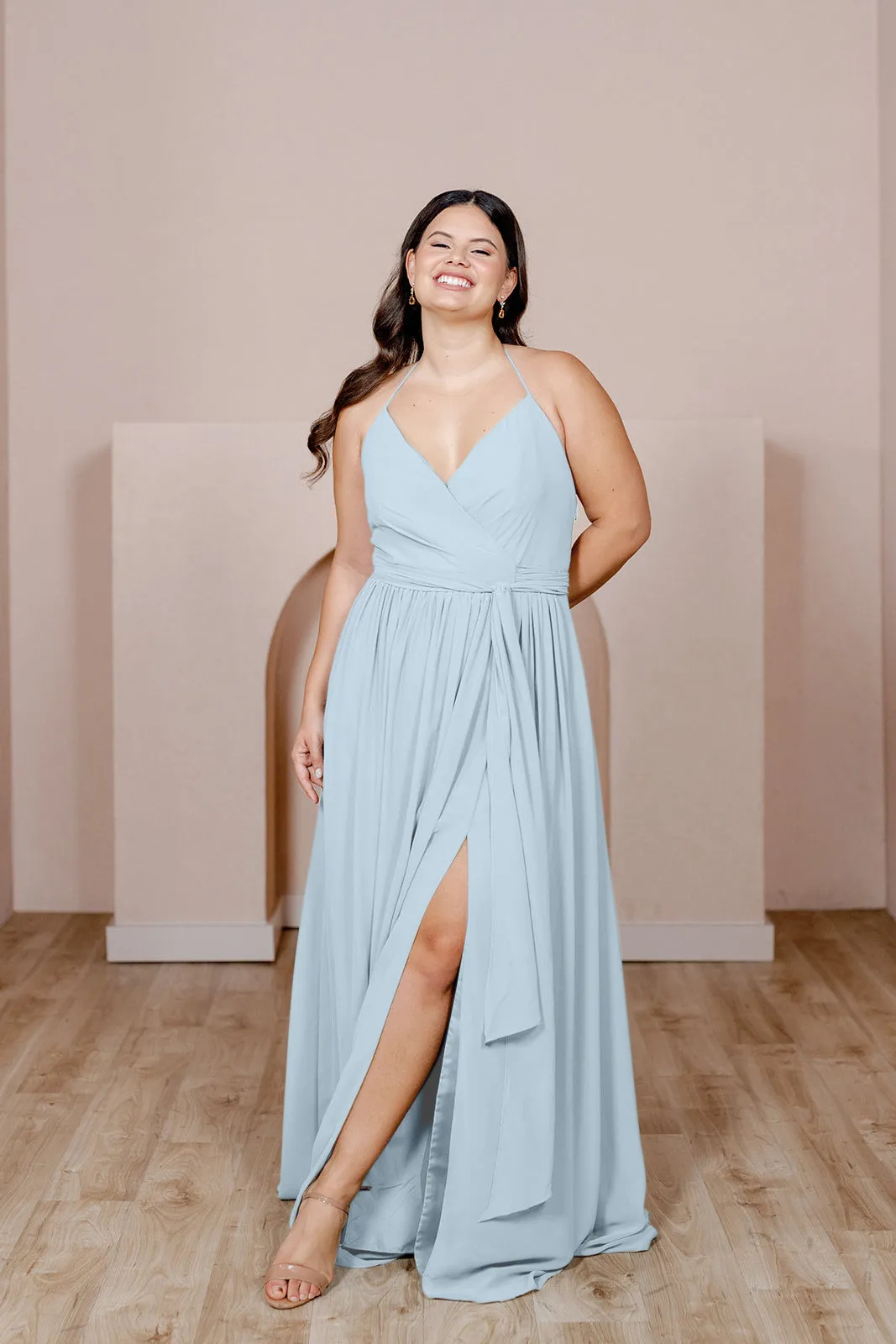 Hannah Chiffon Faux Wrap Dress | Made To Order
