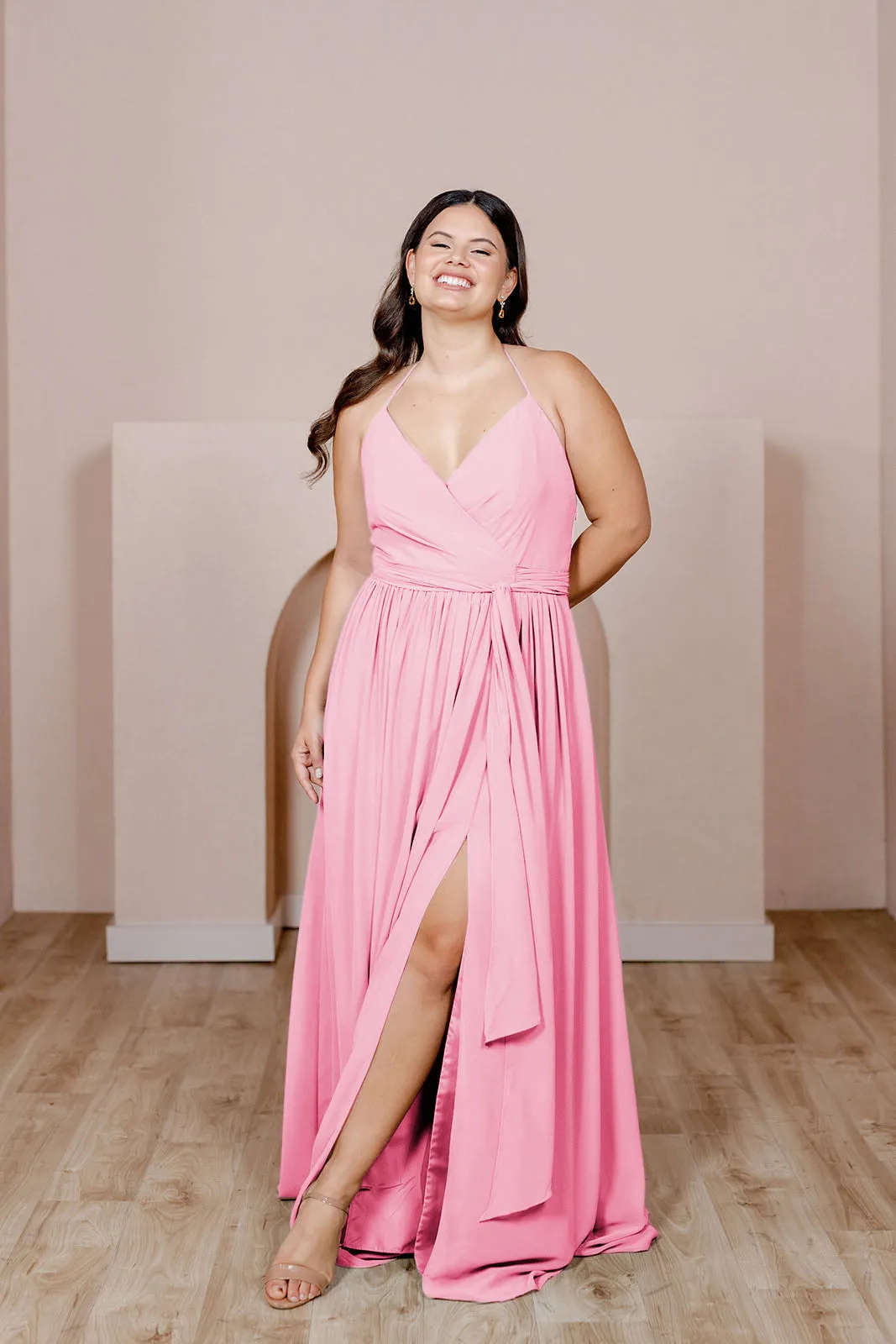 Hannah Chiffon Faux Wrap Dress | Made To Order