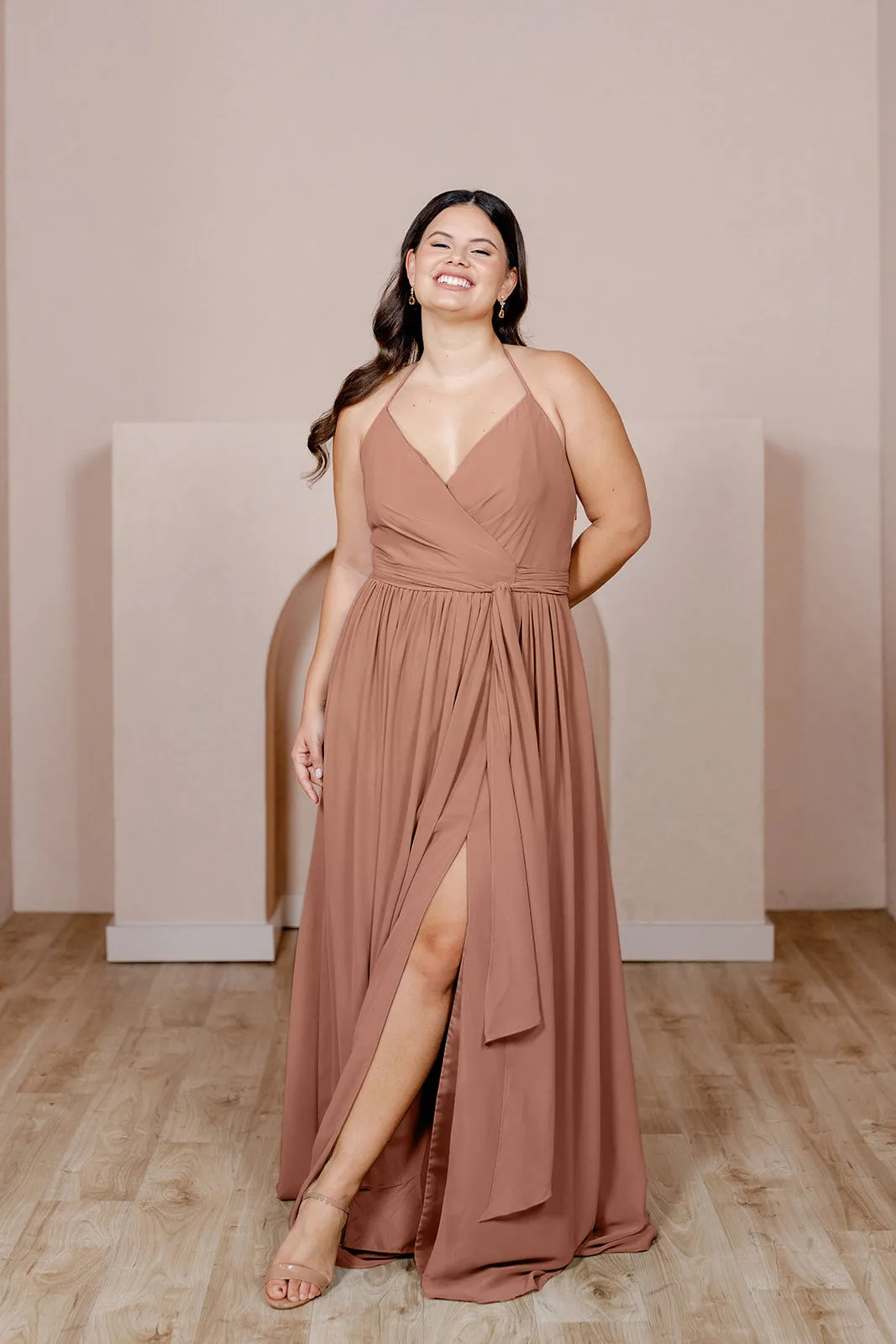 Hannah Chiffon Faux Wrap Dress | Made To Order