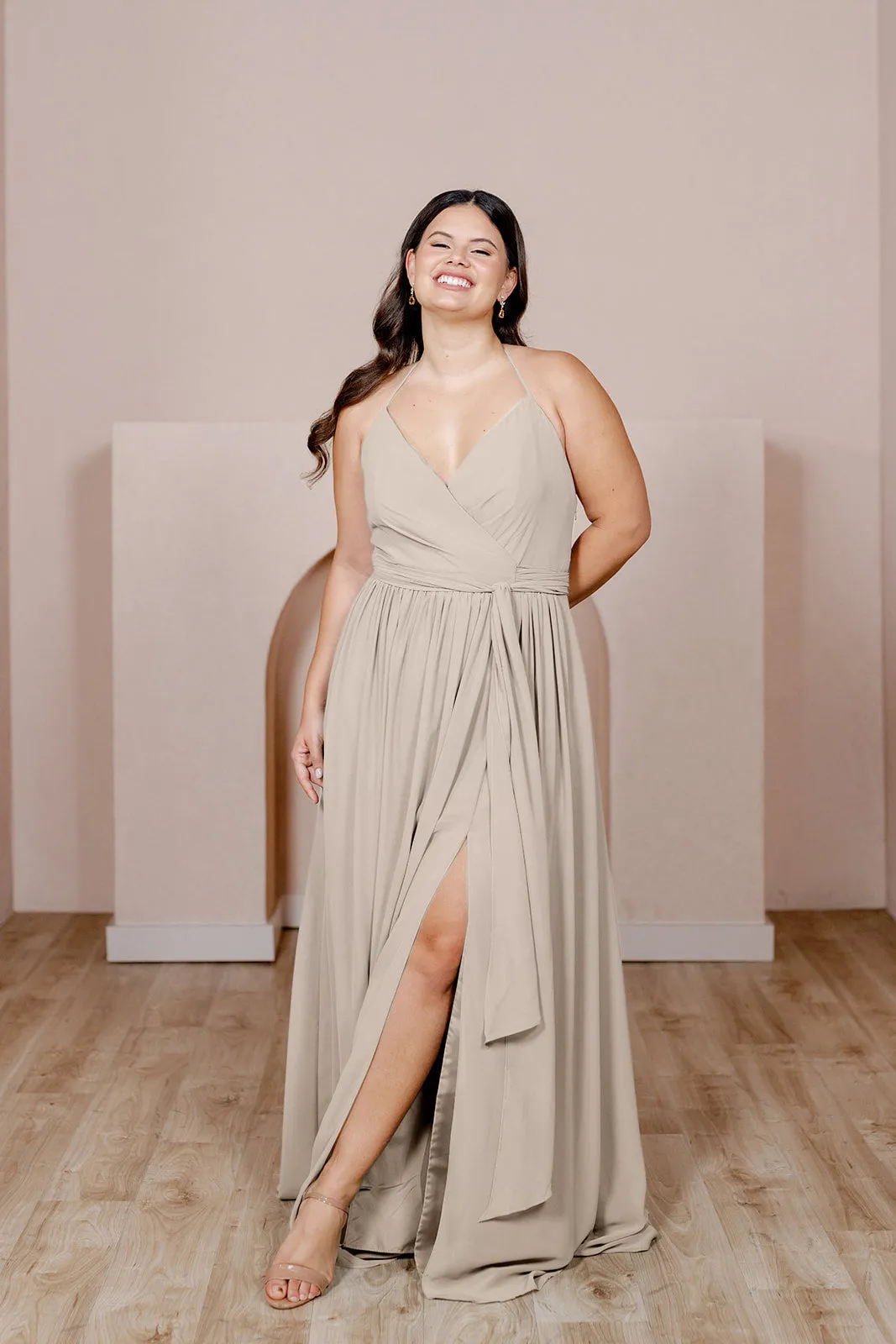 Hannah Chiffon Faux Wrap Dress | Made To Order
