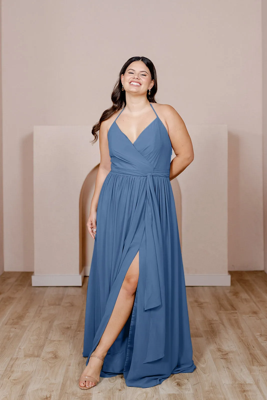Hannah Chiffon Faux Wrap Dress | Made To Order