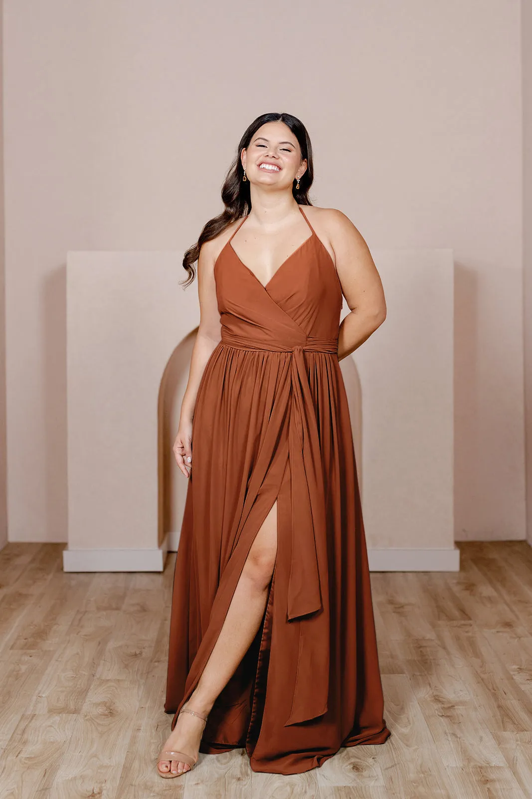 Hannah Chiffon Faux Wrap Dress | Made To Order