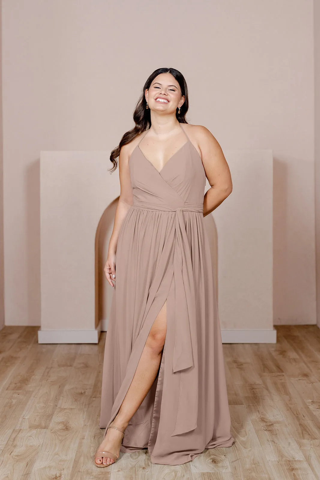 Hannah Chiffon Faux Wrap Dress | Made To Order