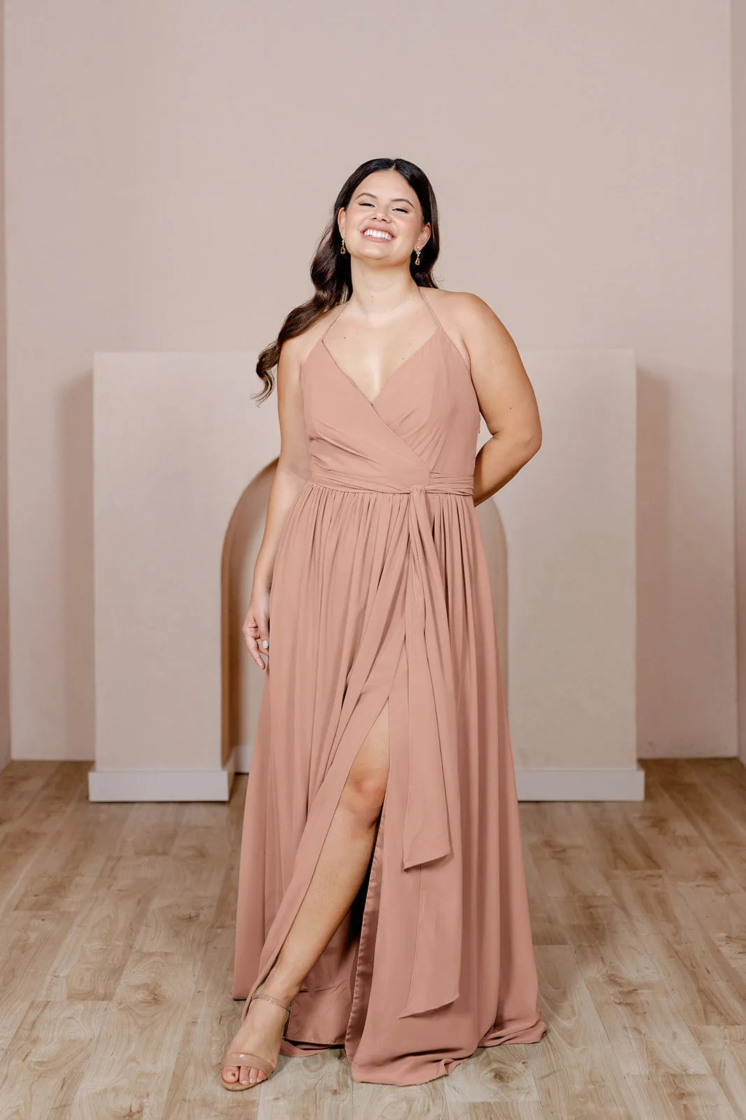Hannah Chiffon Faux Wrap Dress | Made To Order