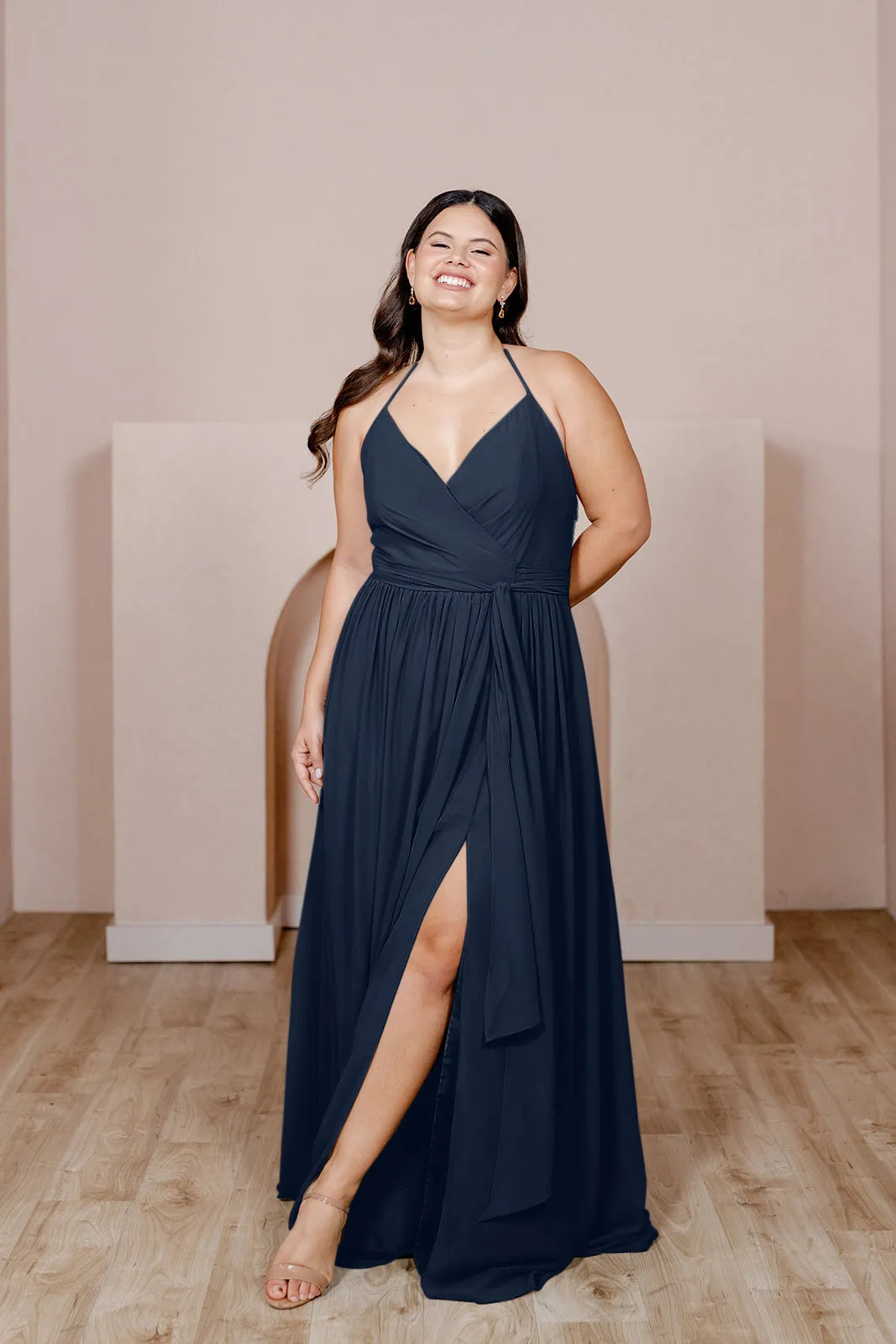 Hannah Chiffon Faux Wrap Dress | Made To Order