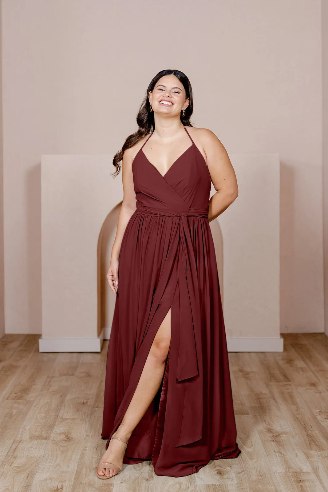 Hannah Chiffon Faux Wrap Dress | Made To Order