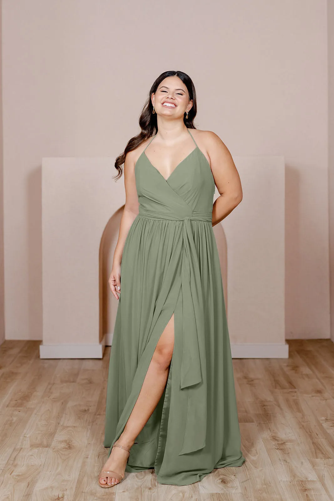 Hannah Chiffon Faux Wrap Dress | Made To Order
