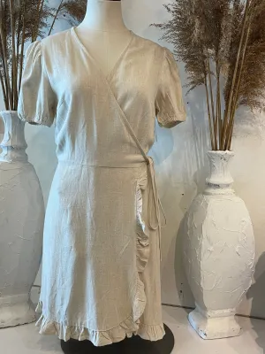 Larissa Linen wrap dress in Natural