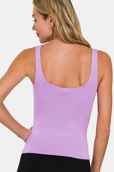 Lavender V-Neck Slim Tank