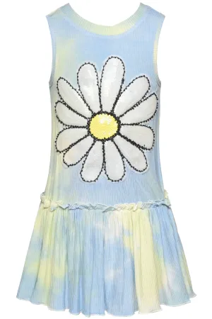 Little l Big Girl’s Summer Skies Daisy Sequin Dress