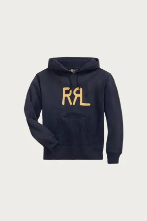 Logo Fleece Hoodie w/ Patch Pocket - Faded Navy