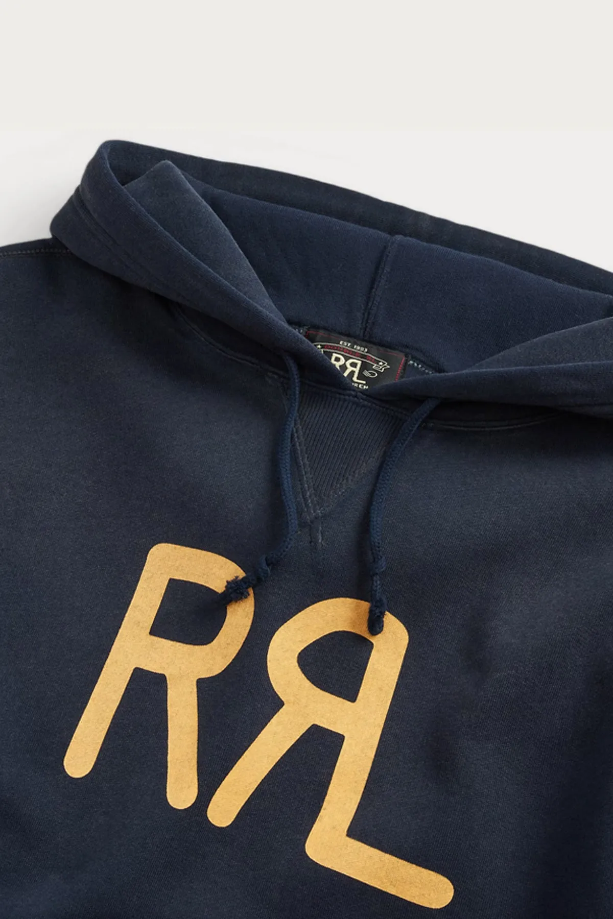 Logo Fleece Hoodie w/ Patch Pocket - Faded Navy