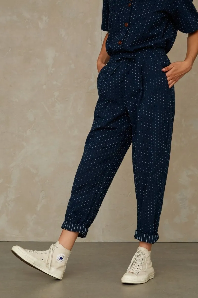 Lourdes Pants | Navy Jacquard