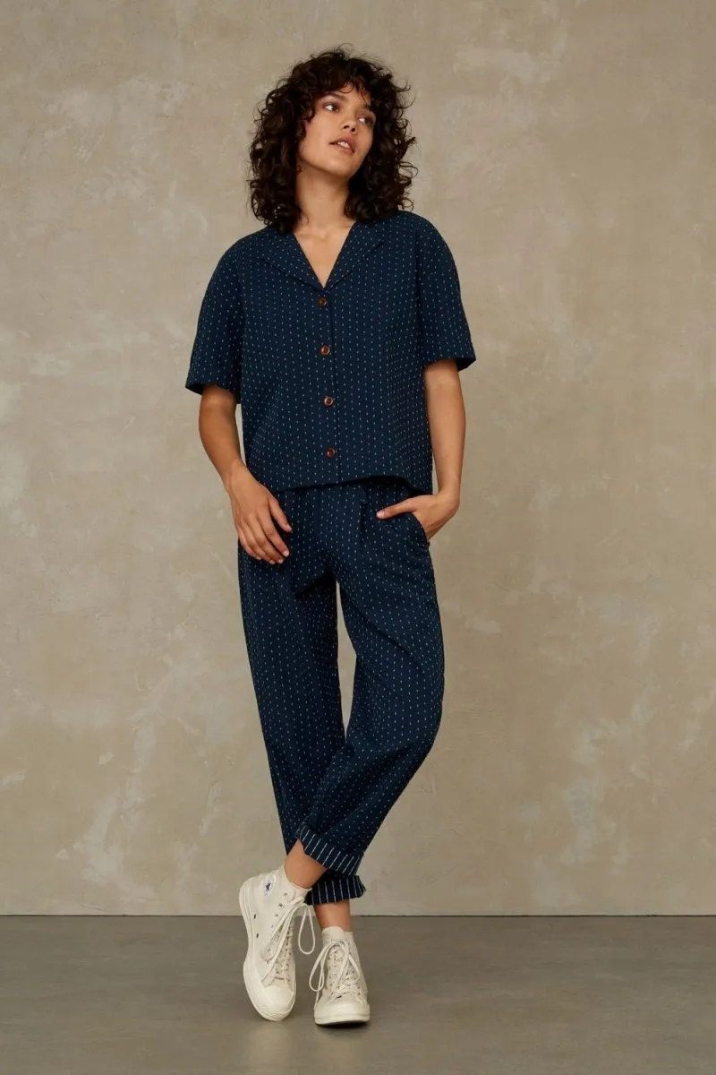 Lourdes Pants | Navy Jacquard