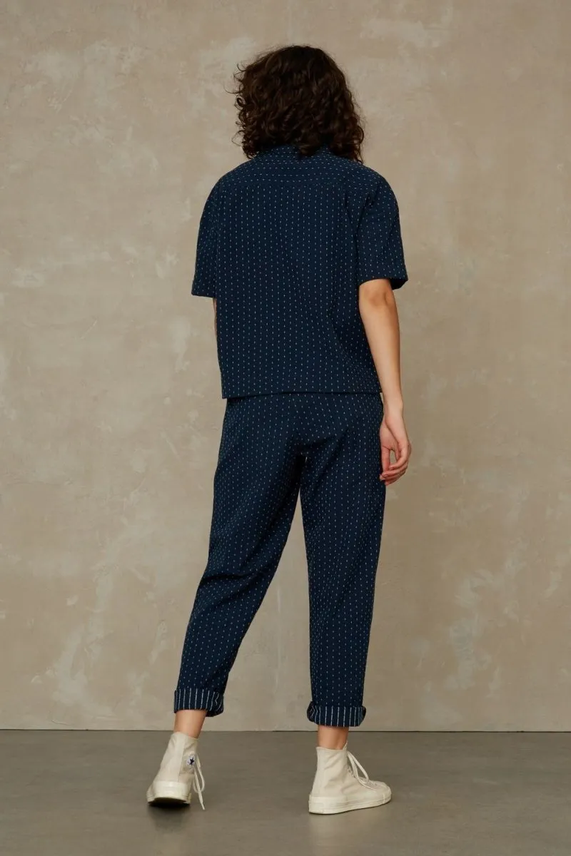 Lourdes Pants | Navy Jacquard