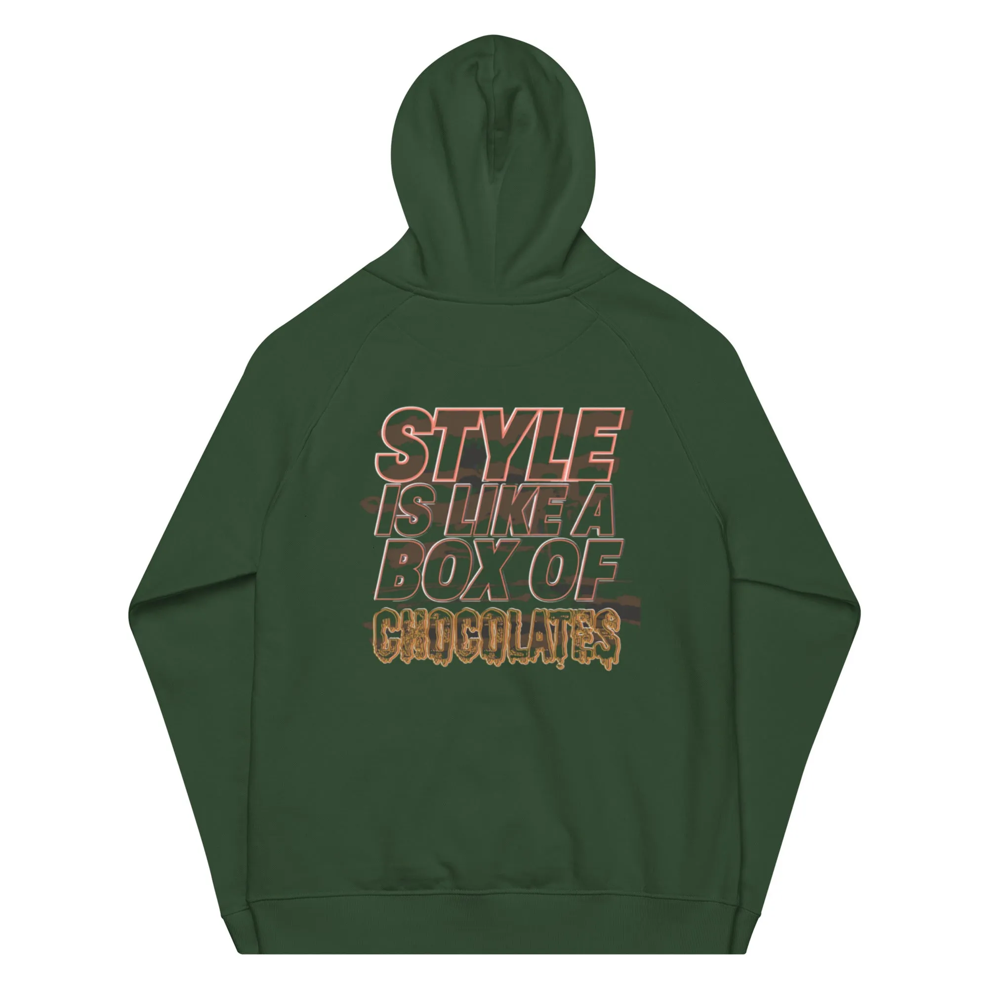 Melanated Masterpiece (Chocolates) Unisex eco raglan hoodie