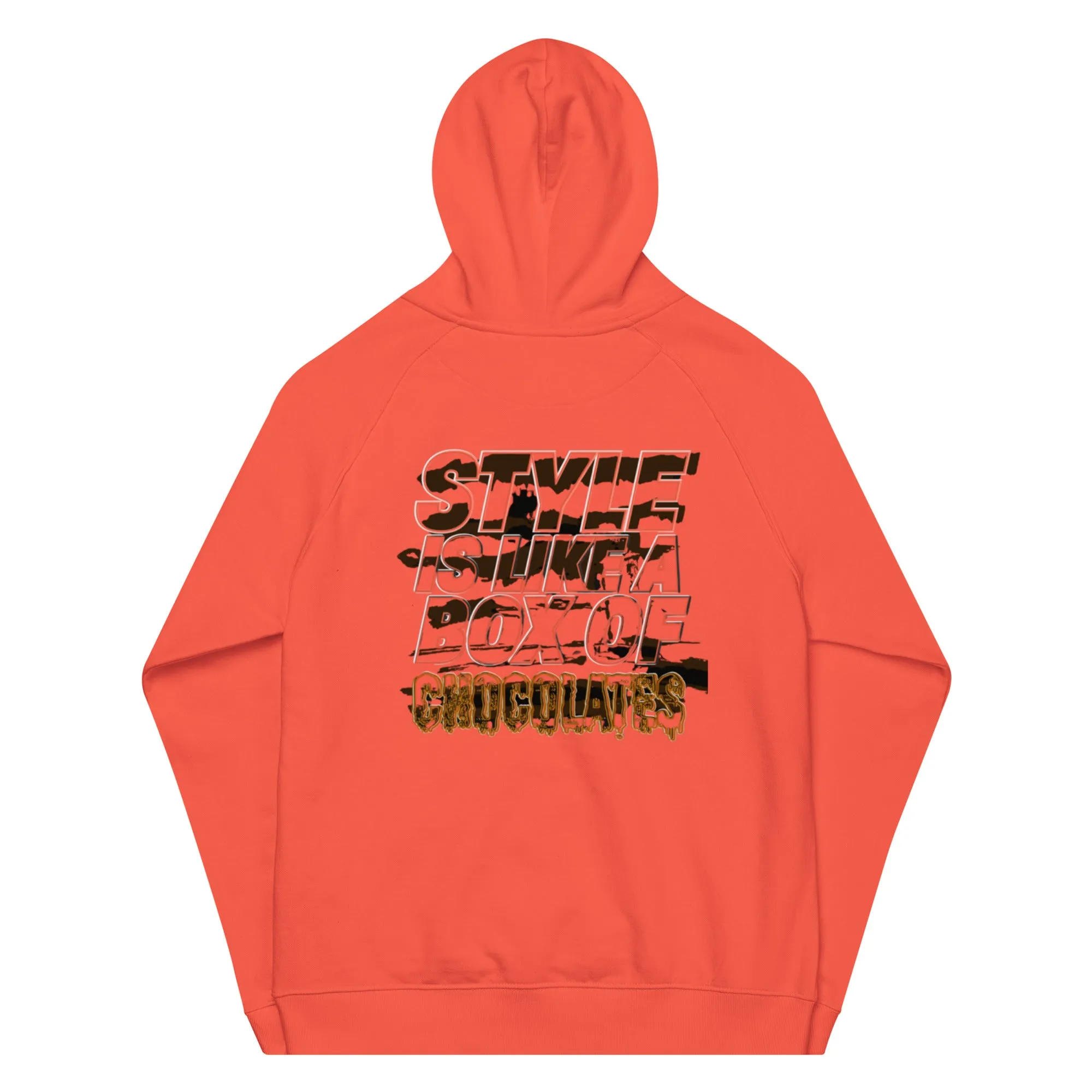 Melanated Masterpiece (Chocolates) Unisex eco raglan hoodie