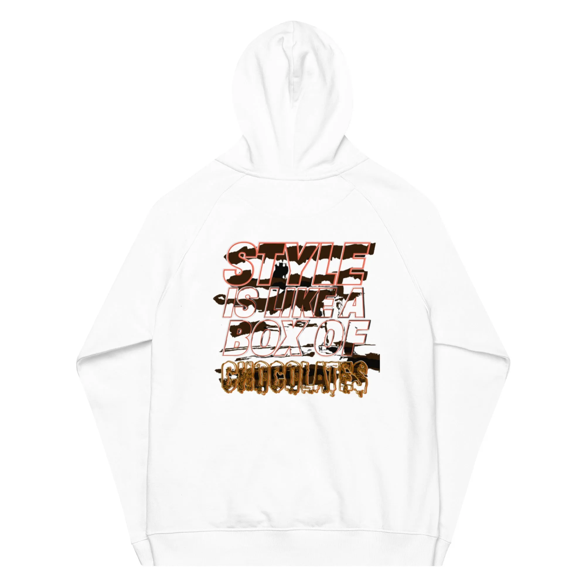 Melanated Masterpiece (Chocolates) Unisex eco raglan hoodie