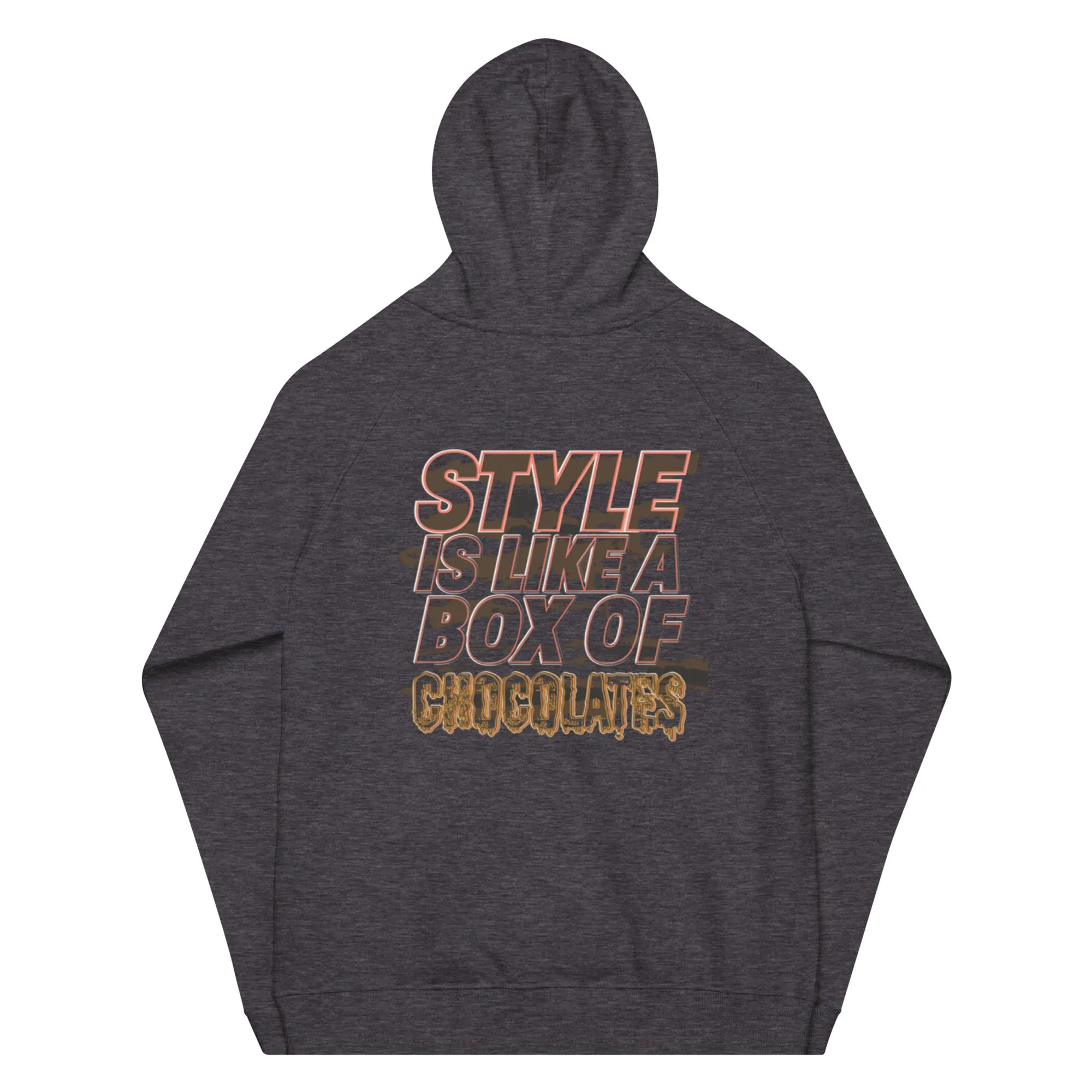 Melanated Masterpiece (Chocolates) Unisex eco raglan hoodie