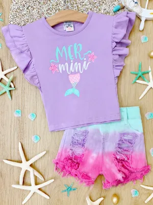 Mer-Mini Ombre Denim Short Set