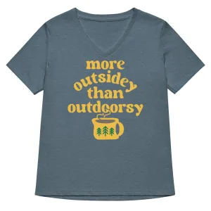 More Outsidey Than Outdoorsy Women's V-Neck Tee