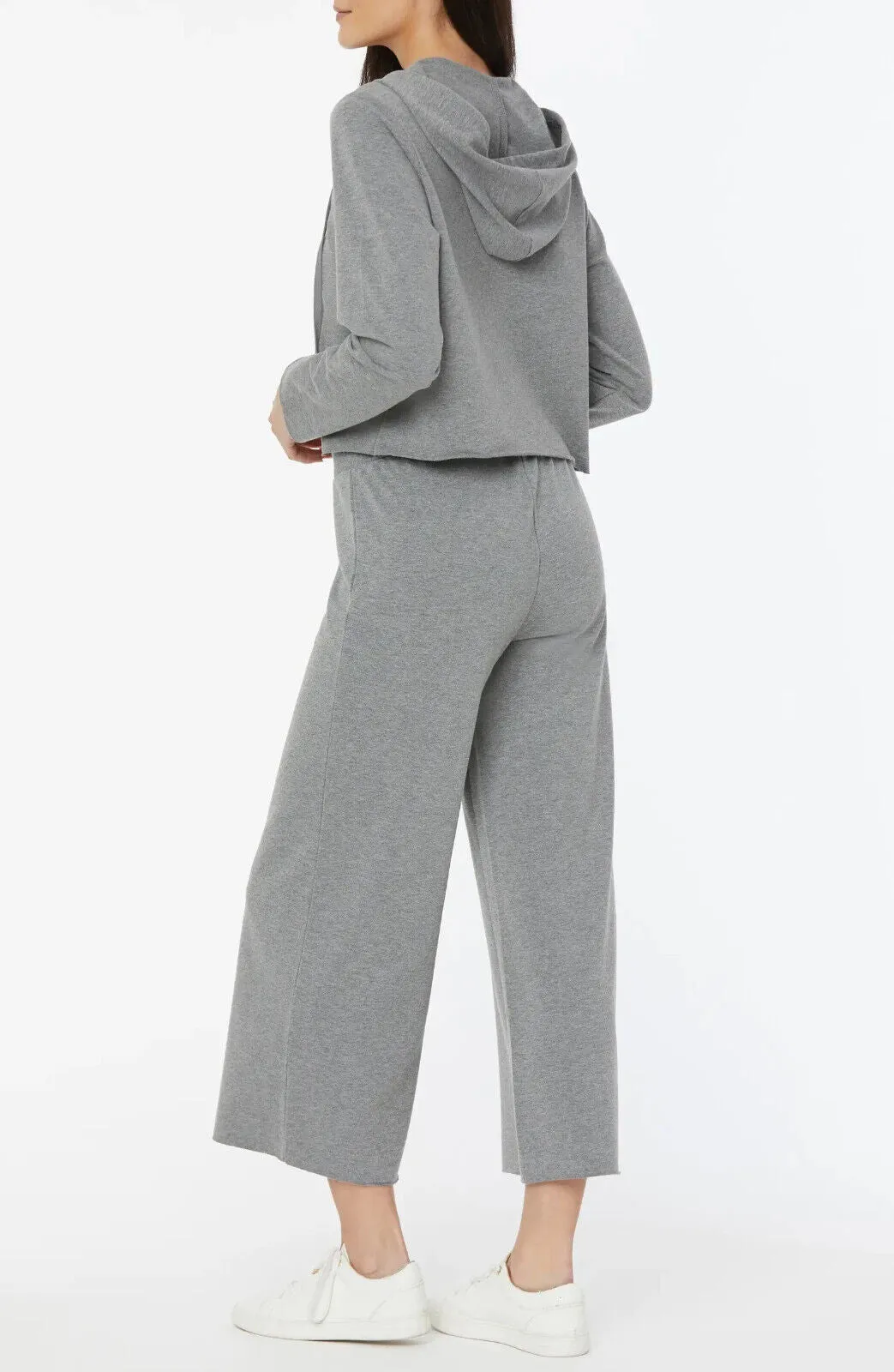 NYDJ Cropped French Terry Split-Neck Hoodie