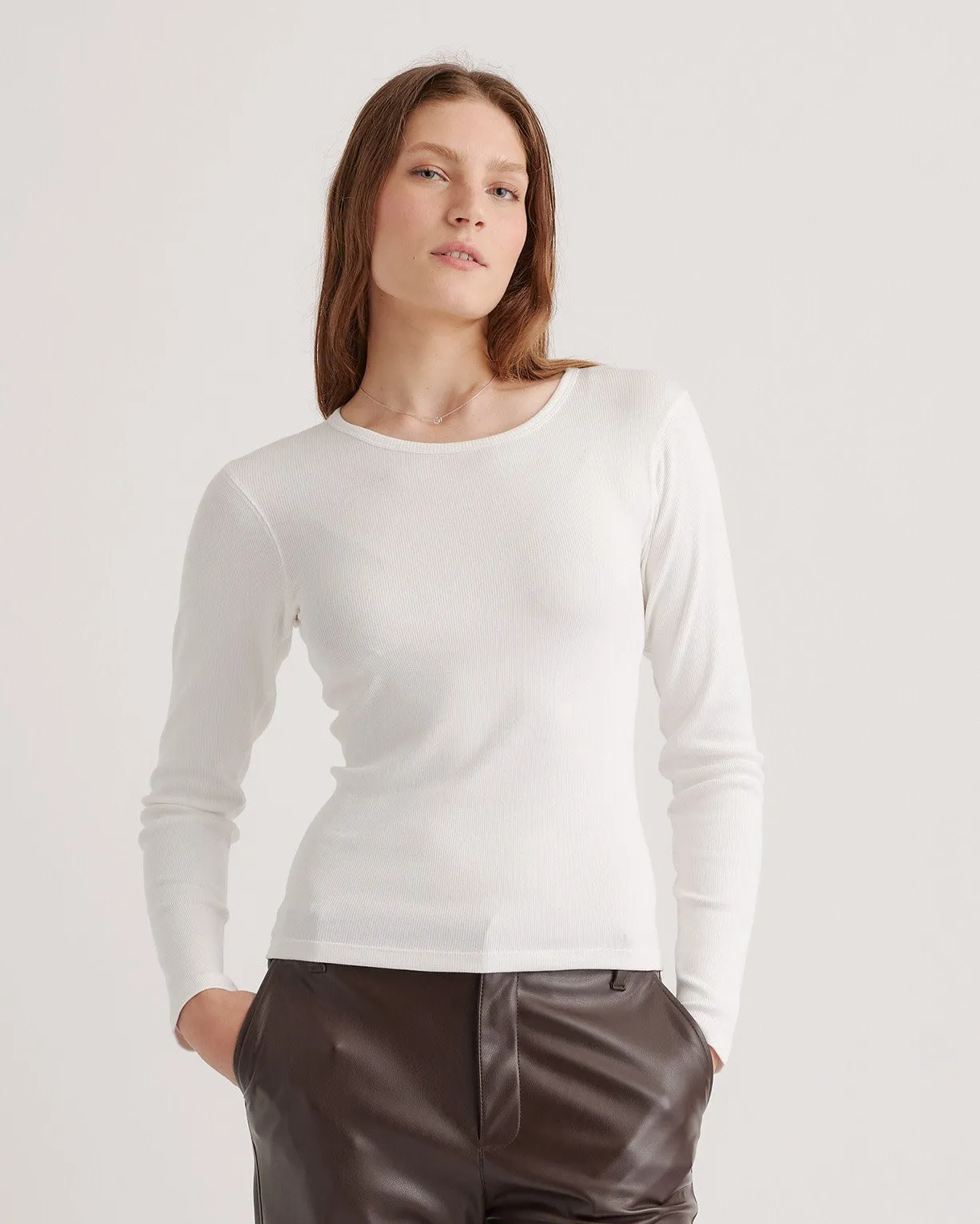 Organic Cotton Micro-Rib Long Sleeve Tee