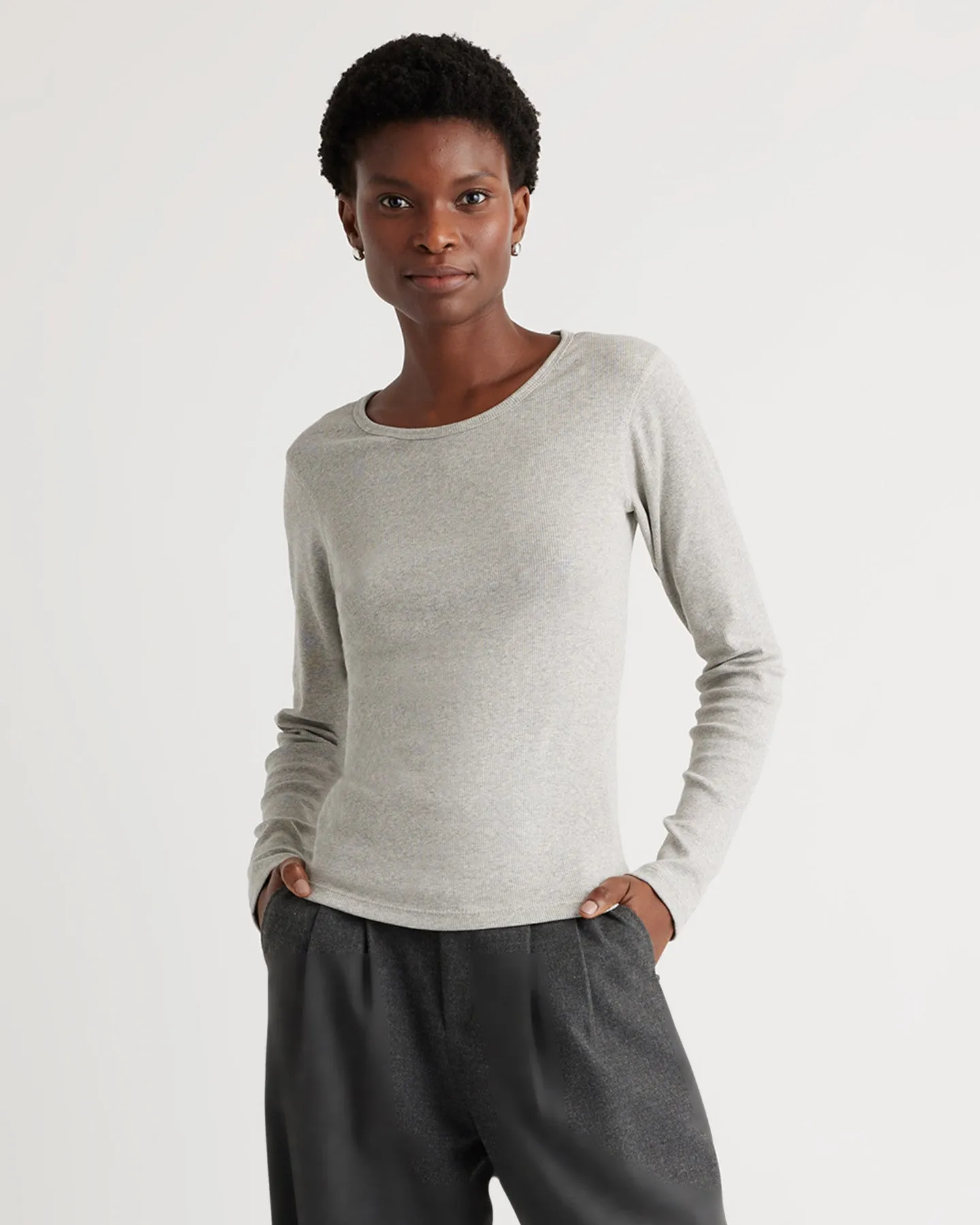 Organic Cotton Micro-Rib Long Sleeve Tee