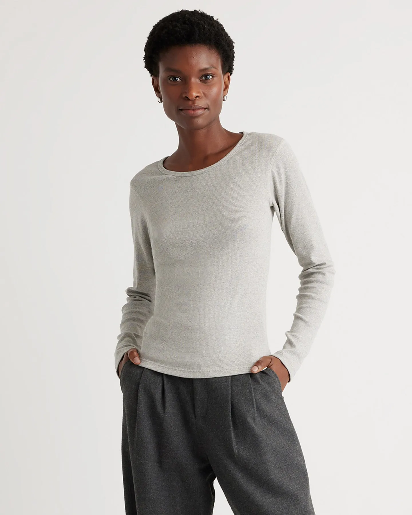 Organic Cotton Micro-Rib Long Sleeve Tee